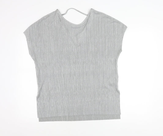 Apricot Women’s Silver Size 12 Round Neck Short Sleeve Top