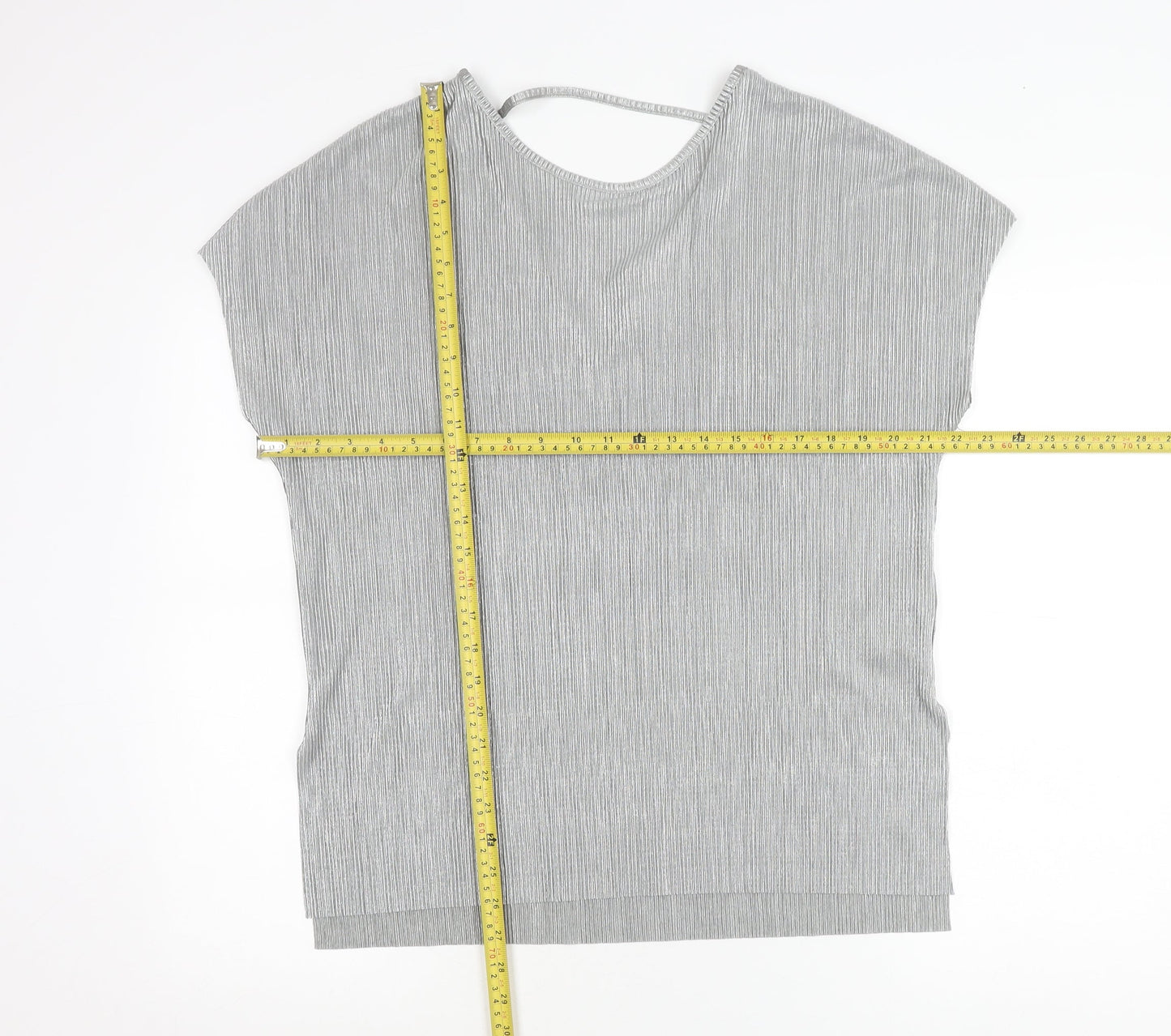 Apricot Women’s Silver Size 12 Round Neck Short Sleeve Top