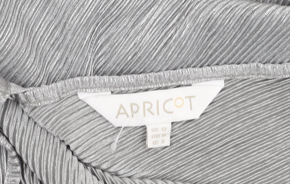 Apricot Women’s Silver Size 12 Round Neck Short Sleeve Top