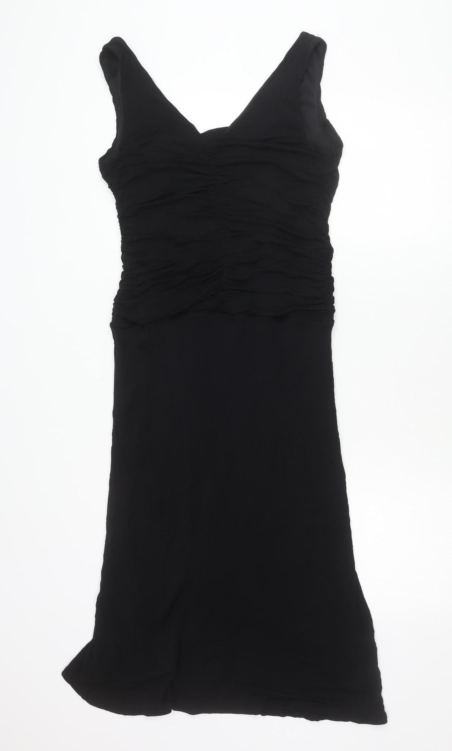 Coast Womens Black Size 16 Formal Sheath Ruched Long Dress
