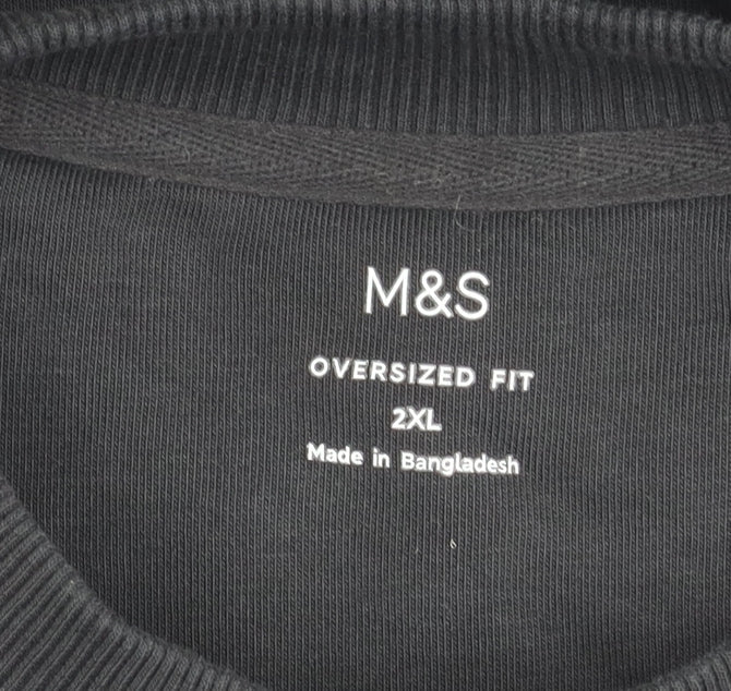 Marks and Spencer Womens Black 2XL Oversized Fit Sweatshirt