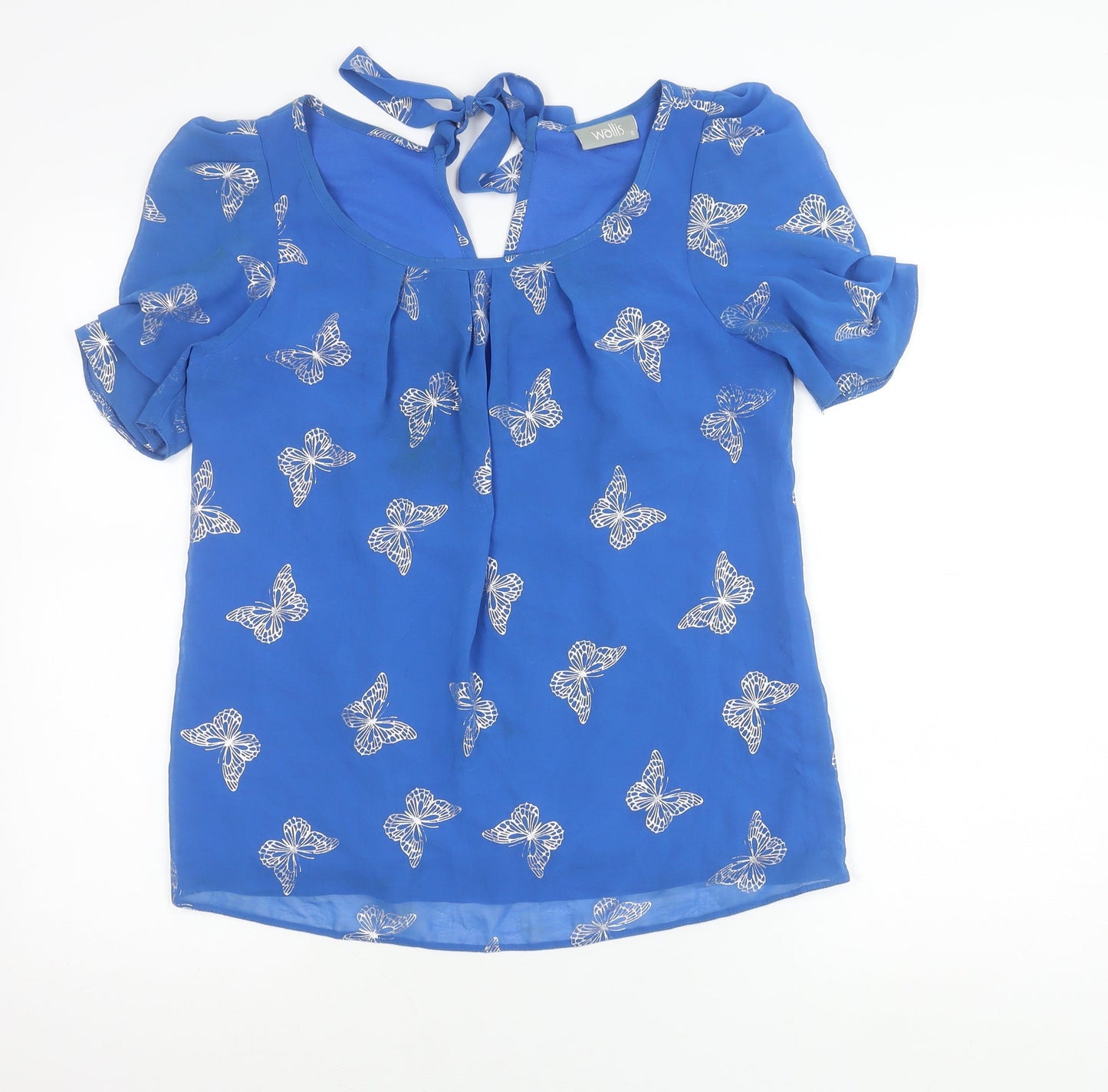 Wallis Women’s Blue Butterfly Print Tunic Blouse Size S
