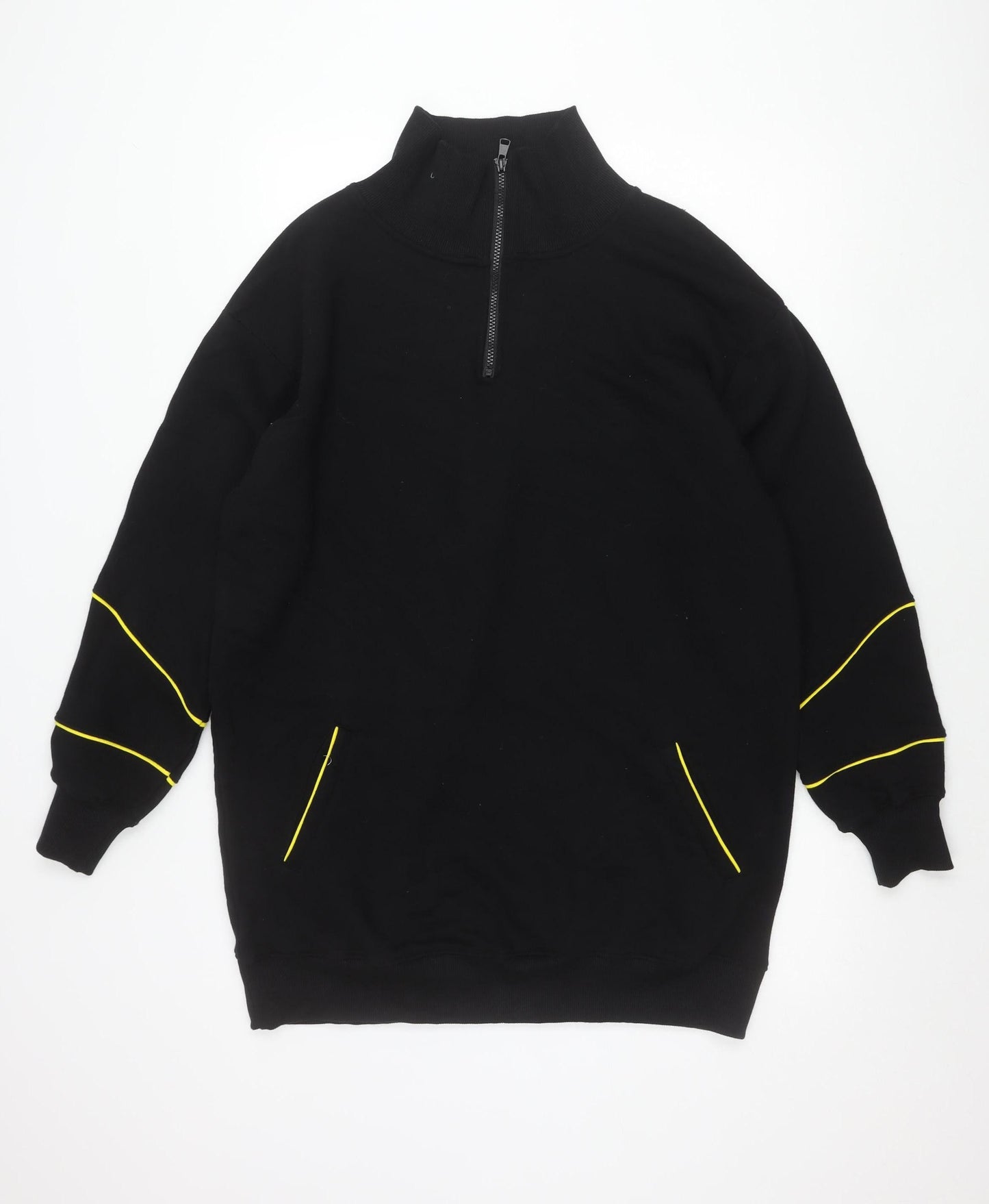 Threadbare Women Black Size 10 1/4 Zip Sweatshirt Cotton Blend