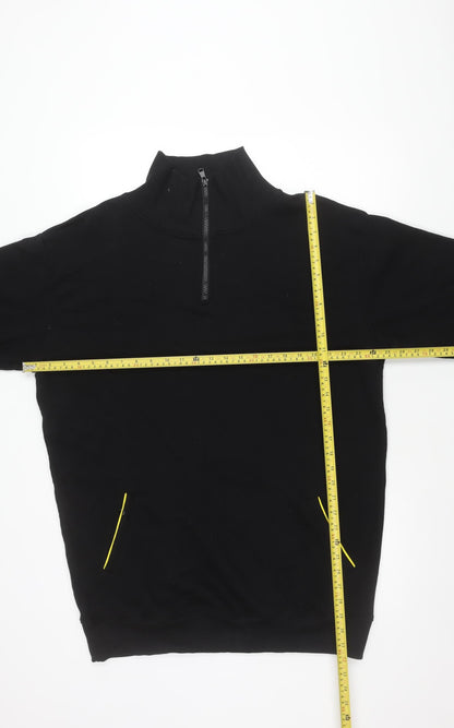 Threadbare Women Black Size 10 1/4 Zip Sweatshirt Cotton Blend