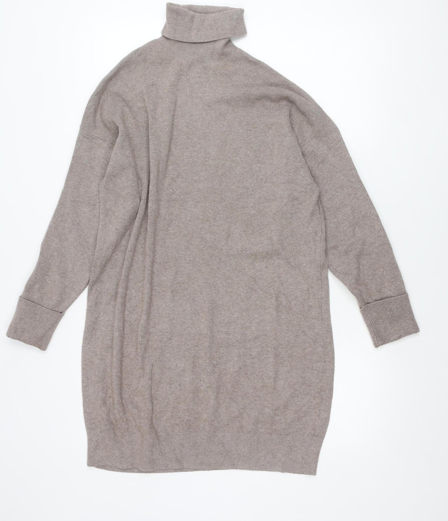 F&F Women’s Beige Roll Neck Long Sleeve Pullover Jumper Size 8