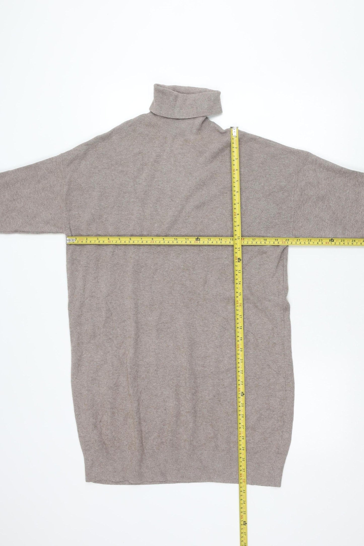 F&F Women’s Beige Roll Neck Long Sleeve Pullover Jumper Size 8