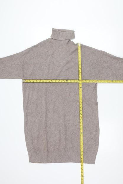 F&F Women’s Beige Roll Neck Long Sleeve Pullover Jumper Size 8