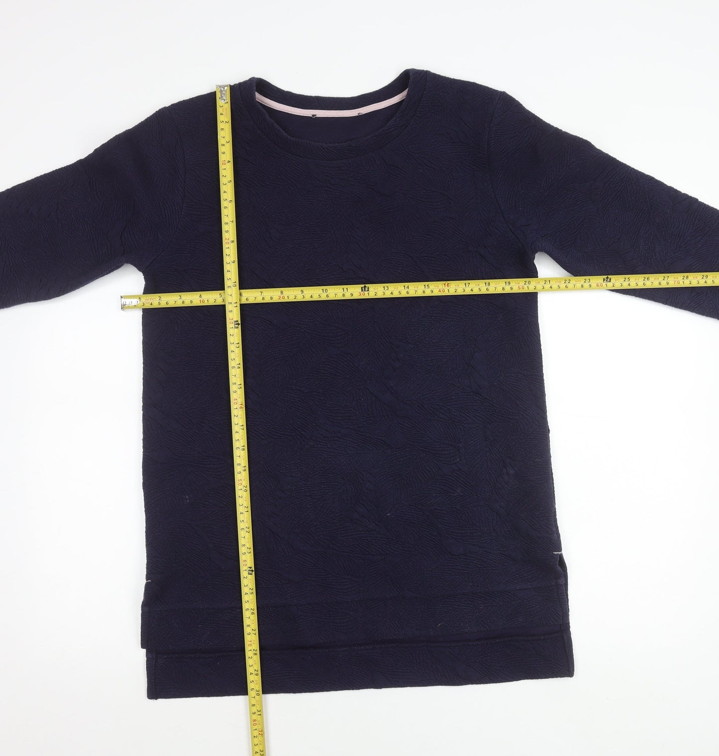 Next Women’s Navy Blue Tunic Sweatshirt UK 12 Regular Fit Cotton Blend