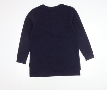 Next Women’s Navy Blue Tunic Sweatshirt UK 12 Regular Fit Cotton Blend