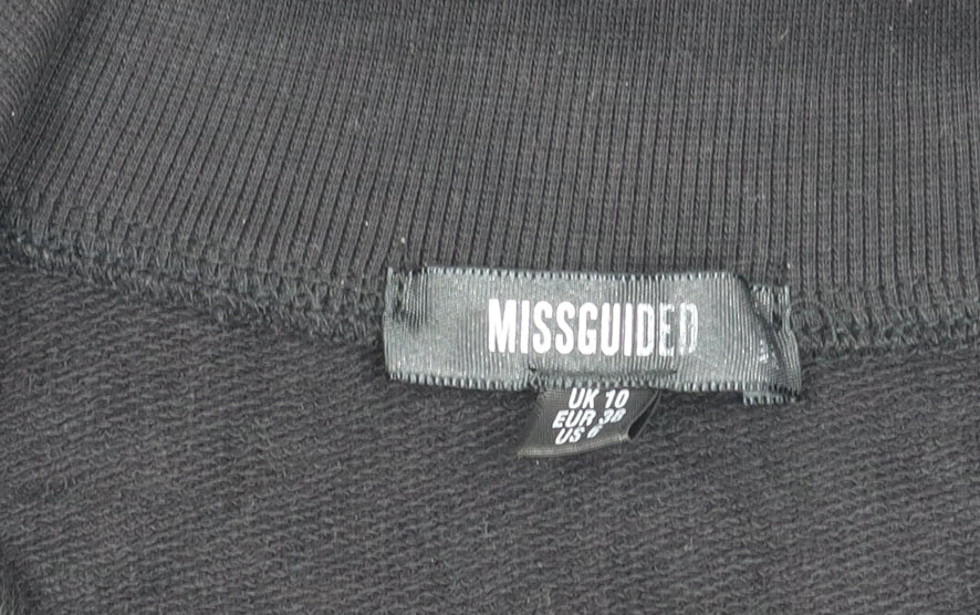 Missguided Women’s Black UK 10 Half Zip Sweatshirt Tunic