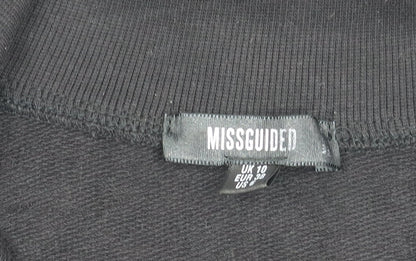 Missguided Women’s Black UK 10 Half Zip Sweatshirt Tunic