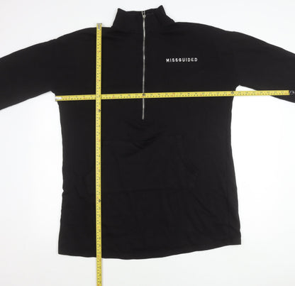 Missguided Women’s Black UK 10 Half Zip Sweatshirt Tunic