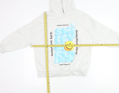 Marks & Spencer Girls Grey Smiley World Pullover Hoodie 9-10 Years