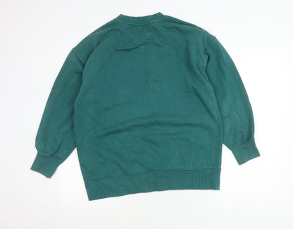 Zara Women’s Green Pullover Sweatshirt Size S Cotton Blend