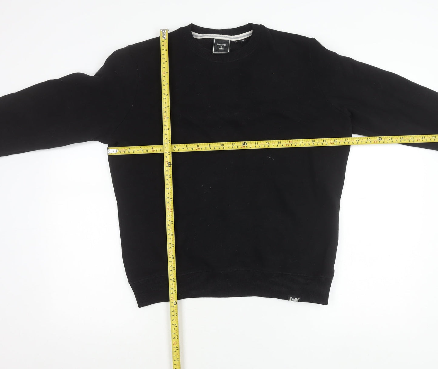 Superdry Womens Black Crew Neck Sweatshirt Size 8 Pullover