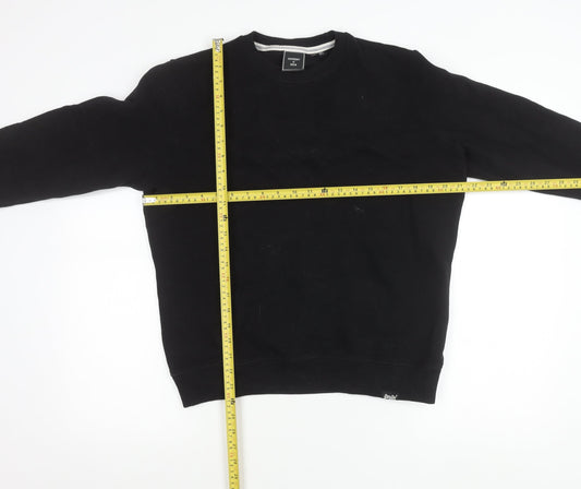 Superdry Womens Black Crew Neck Sweatshirt Size 8 Pullover