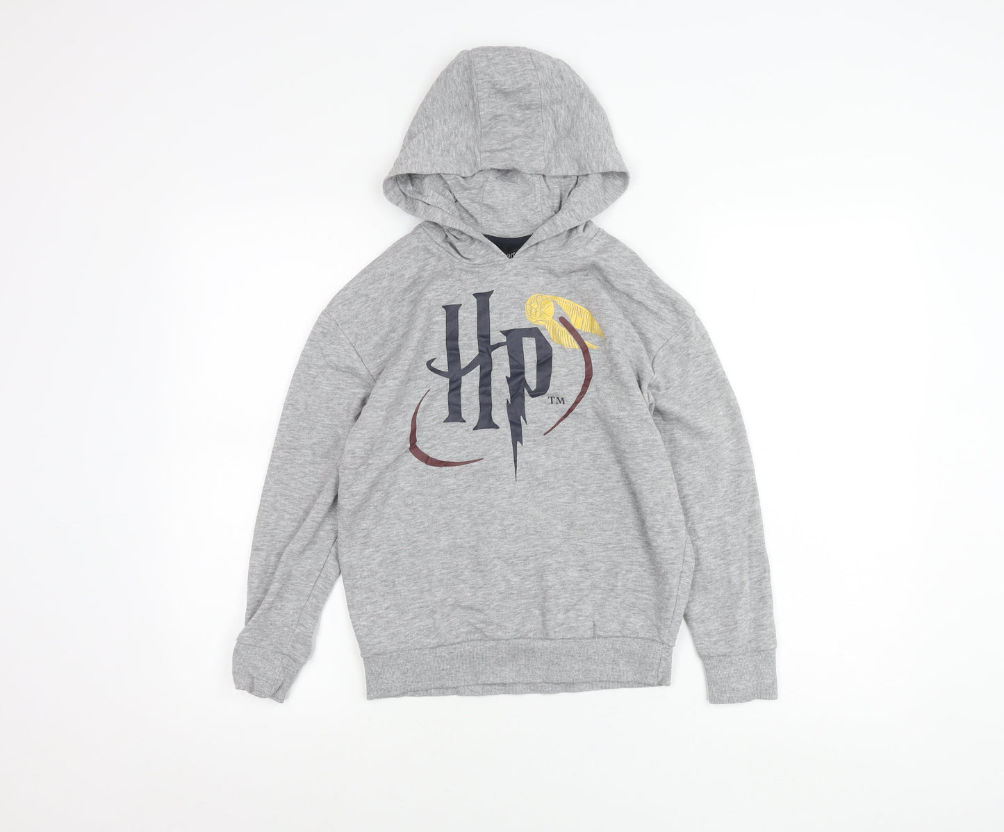 Harry Potter Boys Grey Pullover Hoodie 9-10 Years Hooded Graphic Print