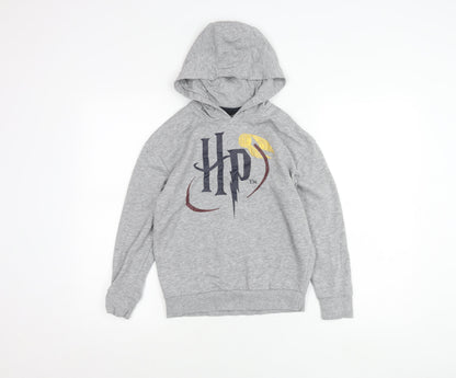 Harry Potter Boys Grey Pullover Hoodie 9-10 Years Hooded Graphic Print