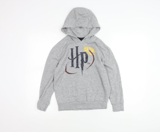 Harry Potter Boys Grey Pullover Hoodie 9-10 Years Hooded Graphic Print