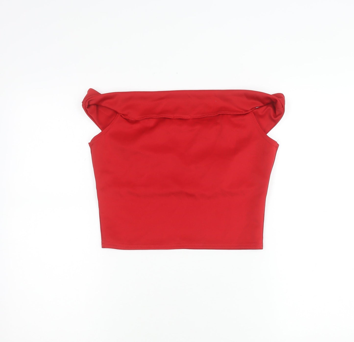 Boohoo Womens Red Cropped Sweetheart Neck Sleeveless Top Size 14