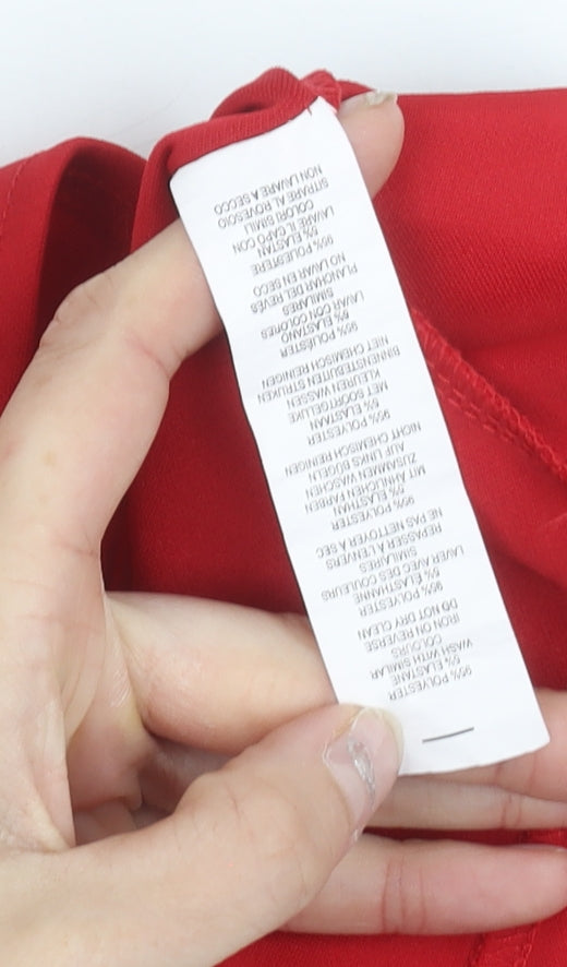 Boohoo Womens Red Cropped Sweetheart Neck Sleeveless Top Size 14