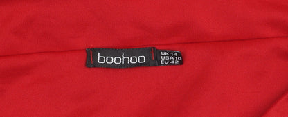 Boohoo Womens Red Cropped Sweetheart Neck Sleeveless Top Size 14