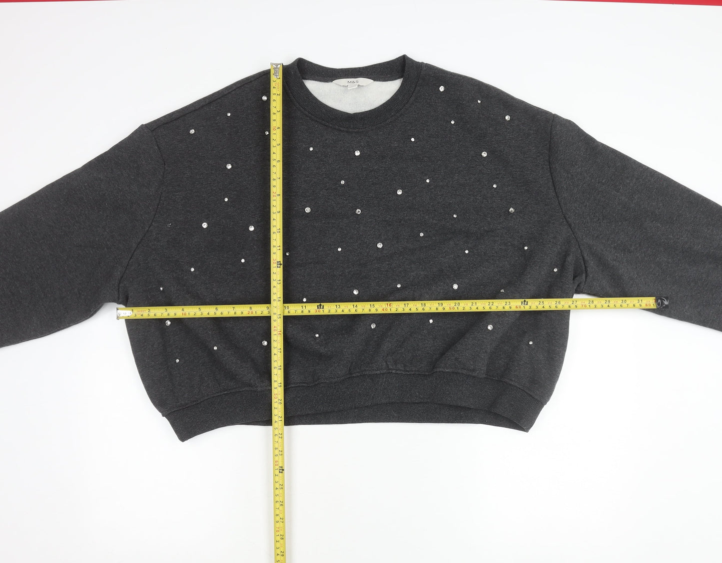 Marks and Spencer Women’s Grey Jewel Pullover Jumper Size L Regular