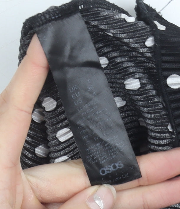 ASOS Women’s Black Polka Dot Pencil Skirt Size 8 Short Stretch