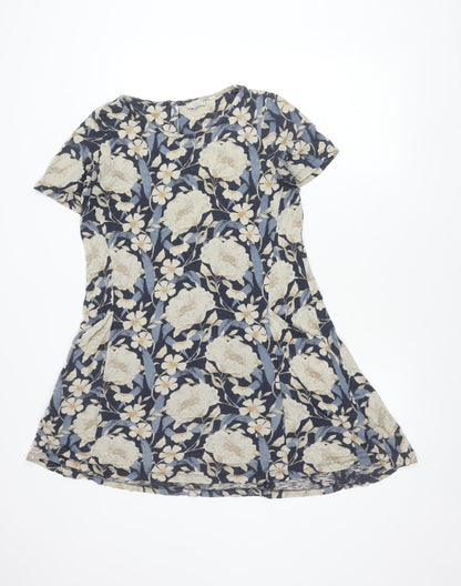 Womens UK Size 8 Fat Face Blue Tunic Blouse