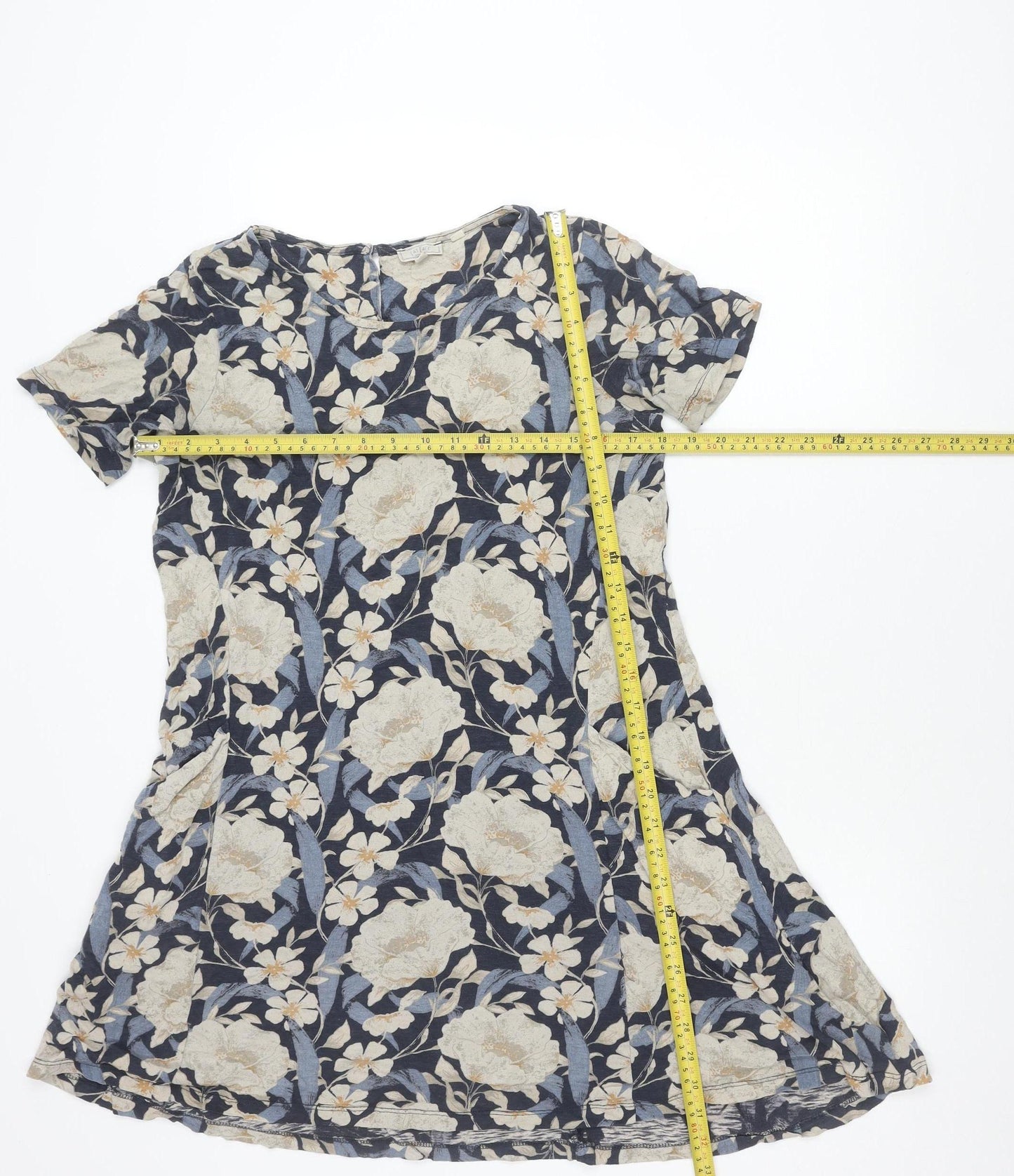 Womens UK Size 8 Fat Face Blue Tunic Blouse