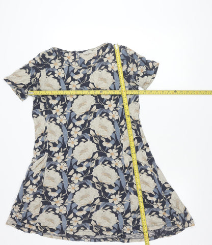 Womens UK Size 8 Fat Face Blue Tunic Blouse