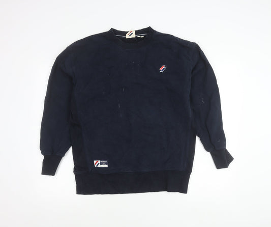 Superdry Men’s Blue XS Pullover Crew Neck Sweatshirt Logo