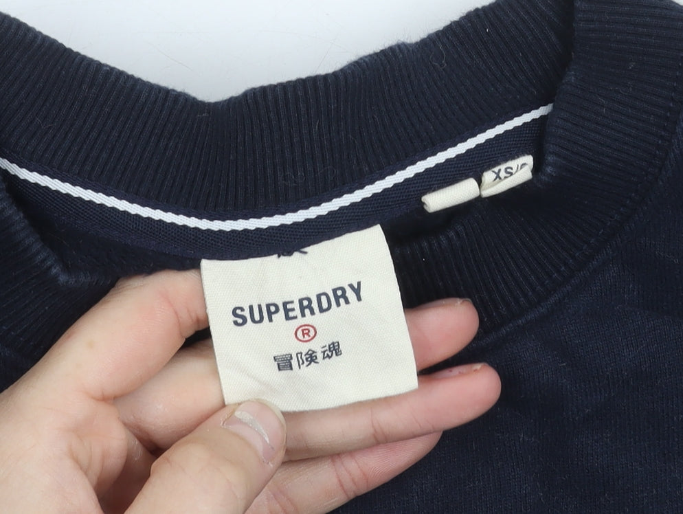 Superdry Men’s Blue XS Pullover Crew Neck Sweatshirt Logo