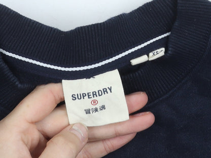 Superdry Men’s Blue XS Pullover Crew Neck Sweatshirt Logo