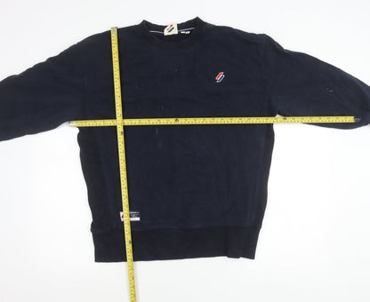 Superdry Men’s Blue XS Pullover Crew Neck Sweatshirt Logo