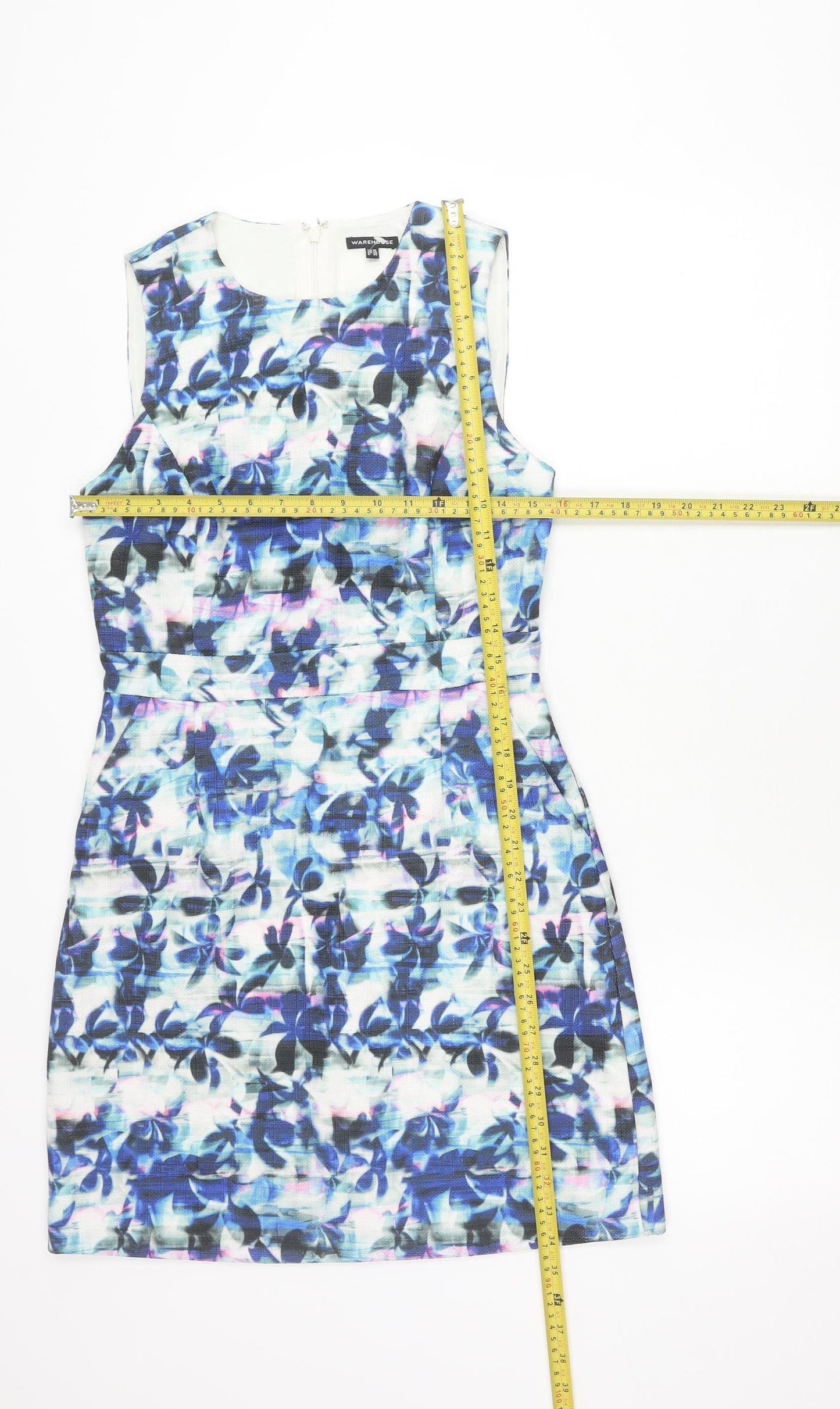 Warehouse Women’s Multicoloured Floral Sheath Dress Size 10