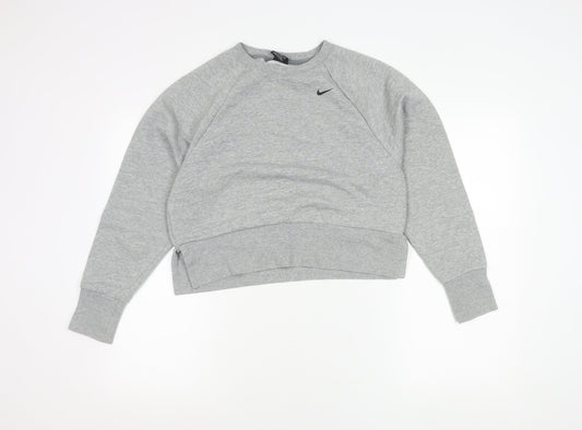 Nike Womens Grey XS Dri-Fit Crew Neck Long Sleeve Sweatshirt