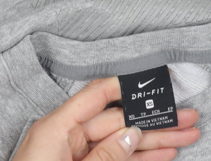 Nike Womens Grey XS Dri-Fit Crew Neck Long Sleeve Sweatshirt