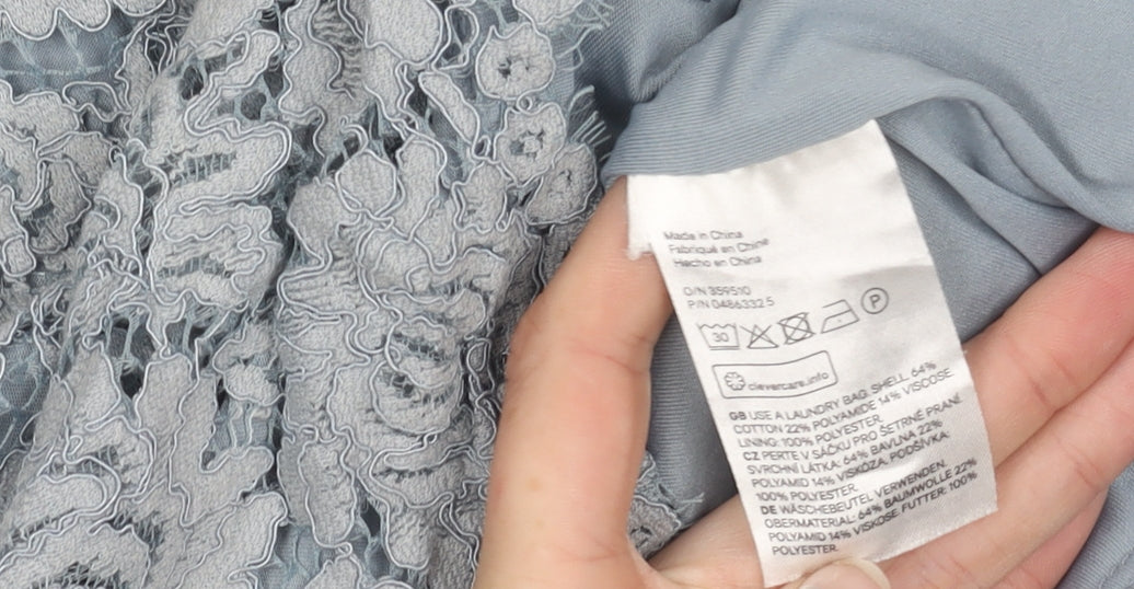 H&M Women’s Grey Lace Sleeveless Collared Blouse Size 6