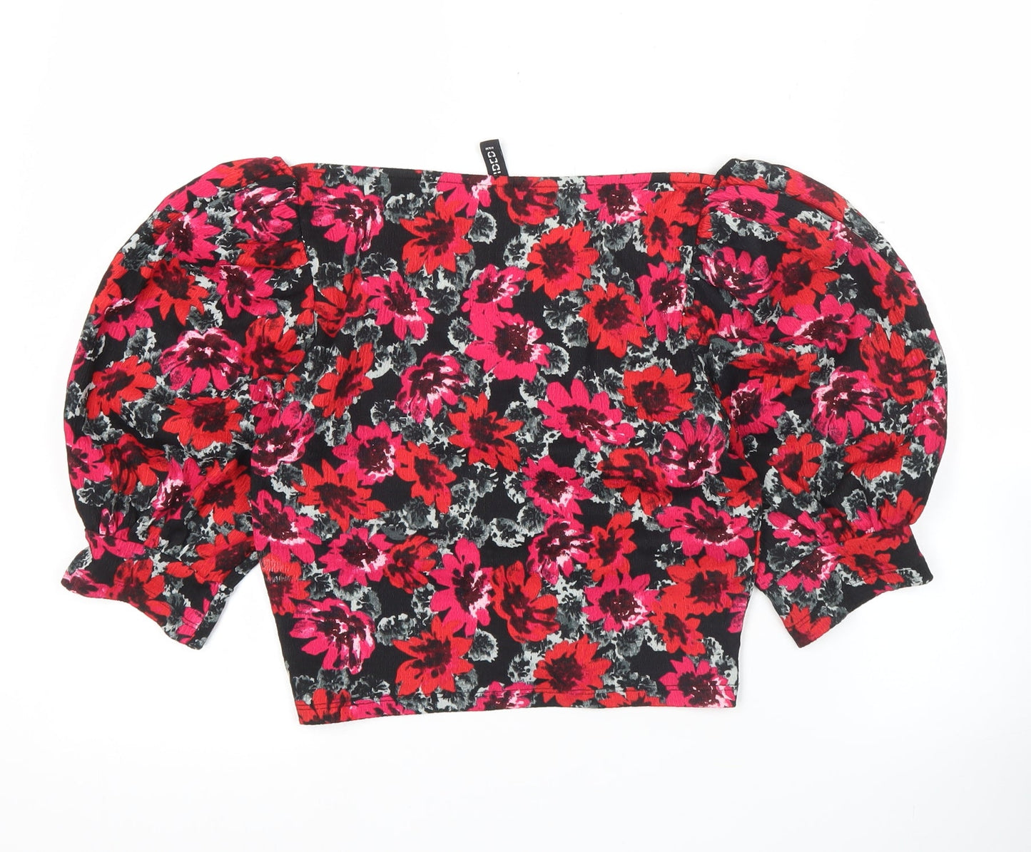 H&M Divided Women’s Floral Puff Sleeve Cropped Blouse UK M