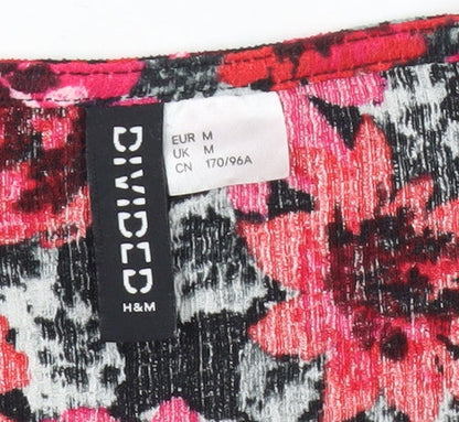 H&M Divided Women’s Floral Puff Sleeve Cropped Blouse UK M