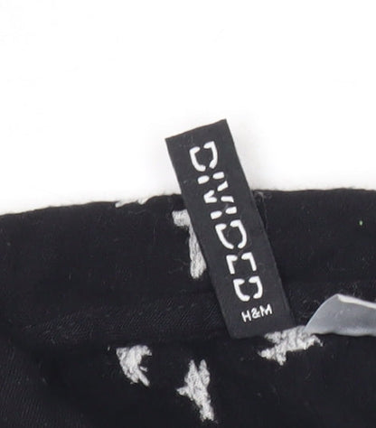 H&M Women’s Black Bird Print Long Sleeve Tunic Blouse Size 6