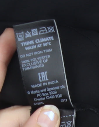 Marks and Spencer Womens Black Beaded Blouse Size 16 Long Sleeve Polyester