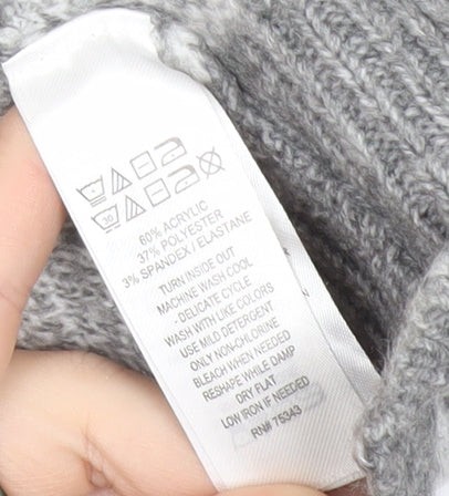 William Rast Womens Grey Checked Knit Long Sleeve Cardigan M