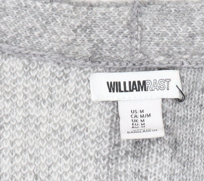 William Rast Womens Grey Checked Knit Long Sleeve Cardigan M