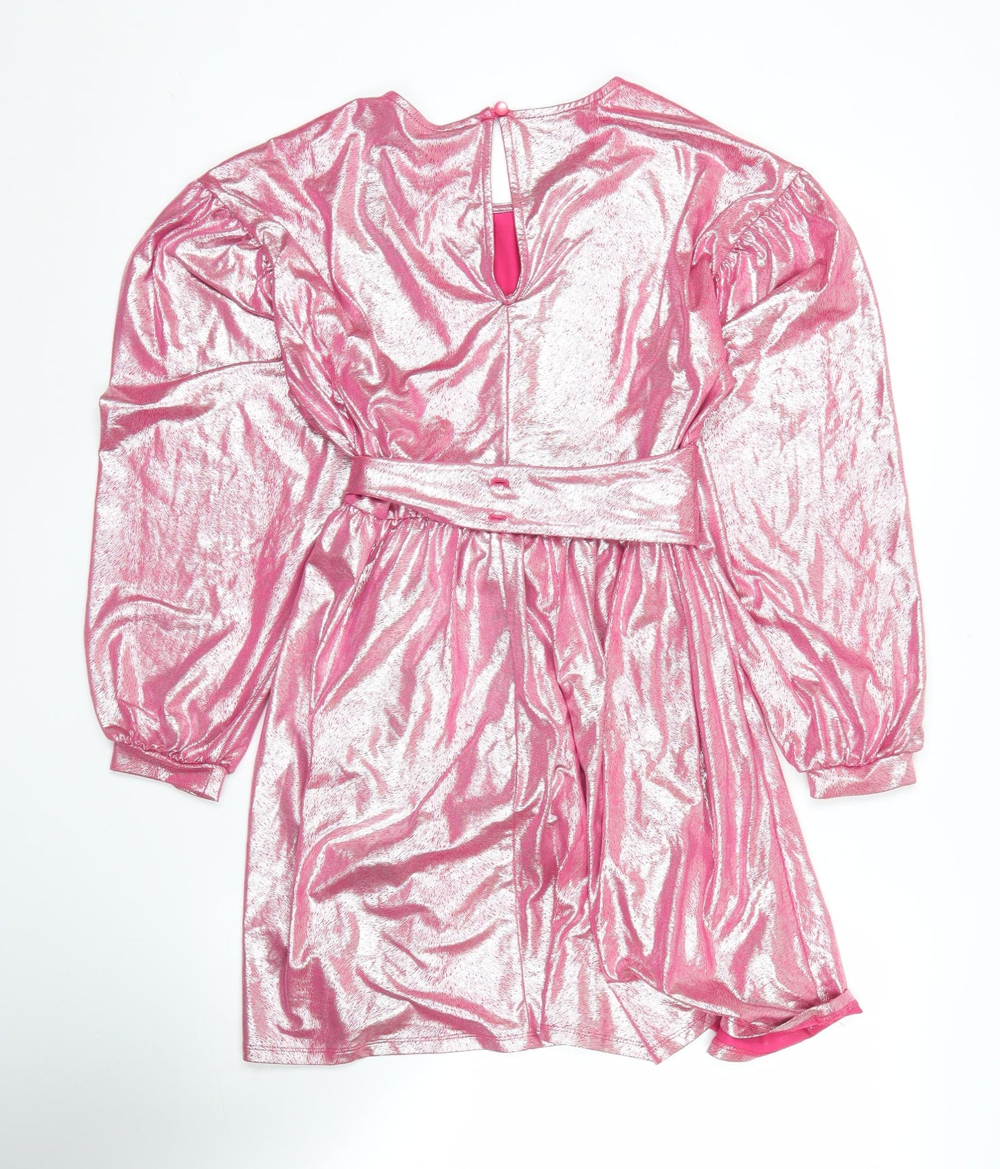 Vero Moda Women’s Pink Metallic Short A-Line Party Dress S