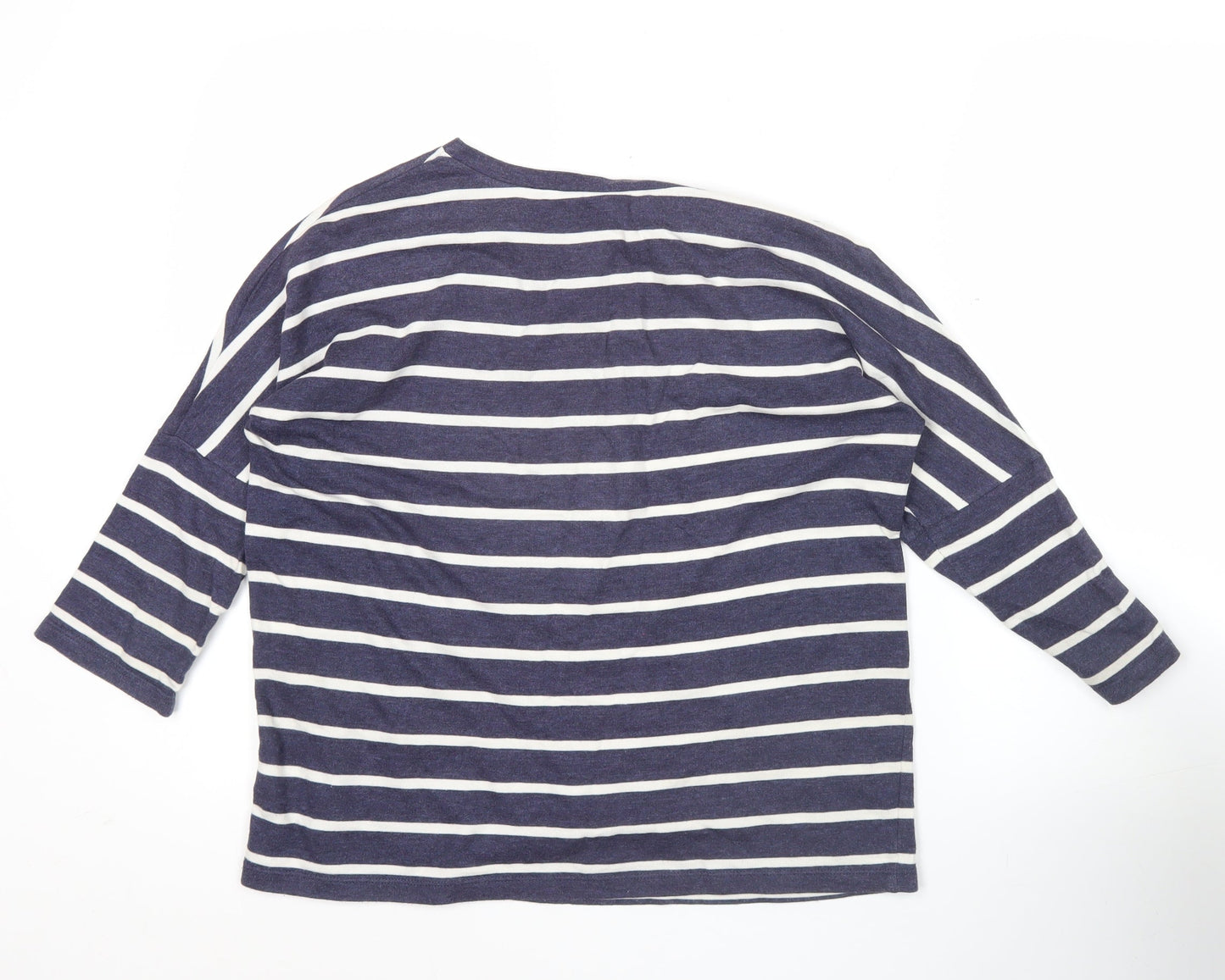 Linea Weekend Women Blue Striped Boat Neck 3/4 Sleeve T-Shirt Size S