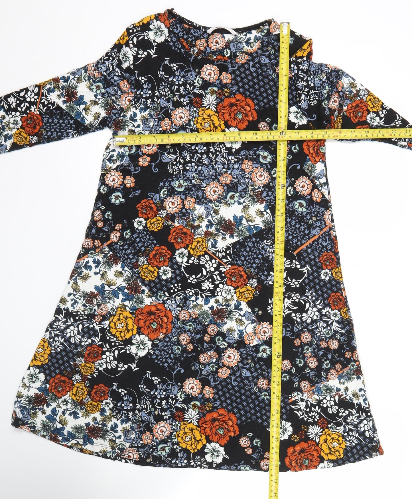 Tu Women’s Multicoloured Floral A-Line Jersey Dress Size 8