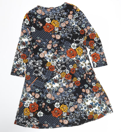 Tu Women’s Multicoloured Floral A-Line Jersey Dress Size 8