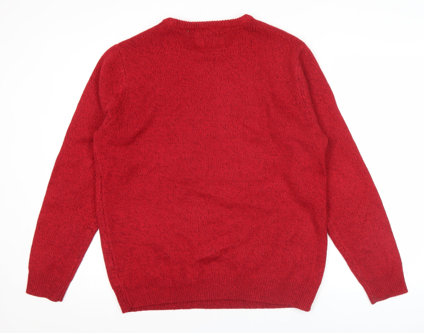 F&F Mens Red Christmas Crew Neck Jumper L Graphic Knitwear